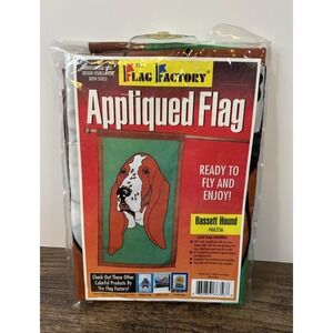 Vintage Flag Factory Bassett Hound Nylon Appliquéd Banner Flag Dog  28" X 40"